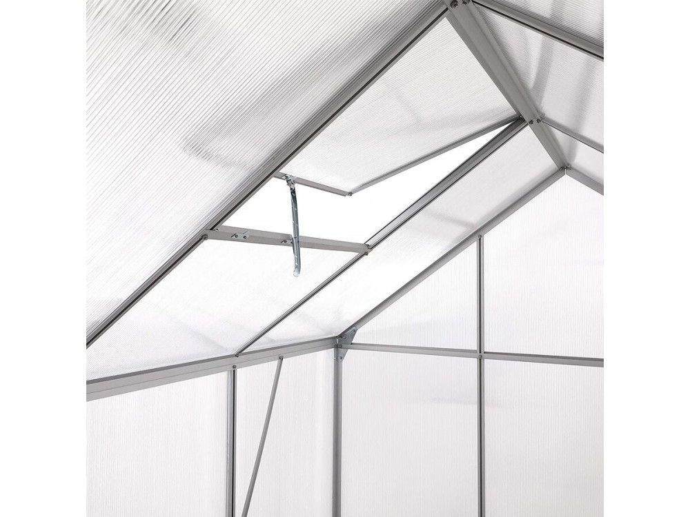 Szklarnia ogrodowa z poliwęglanu 190 x 190 x 195 cm "Basilic" - 3,61 m² - Szary