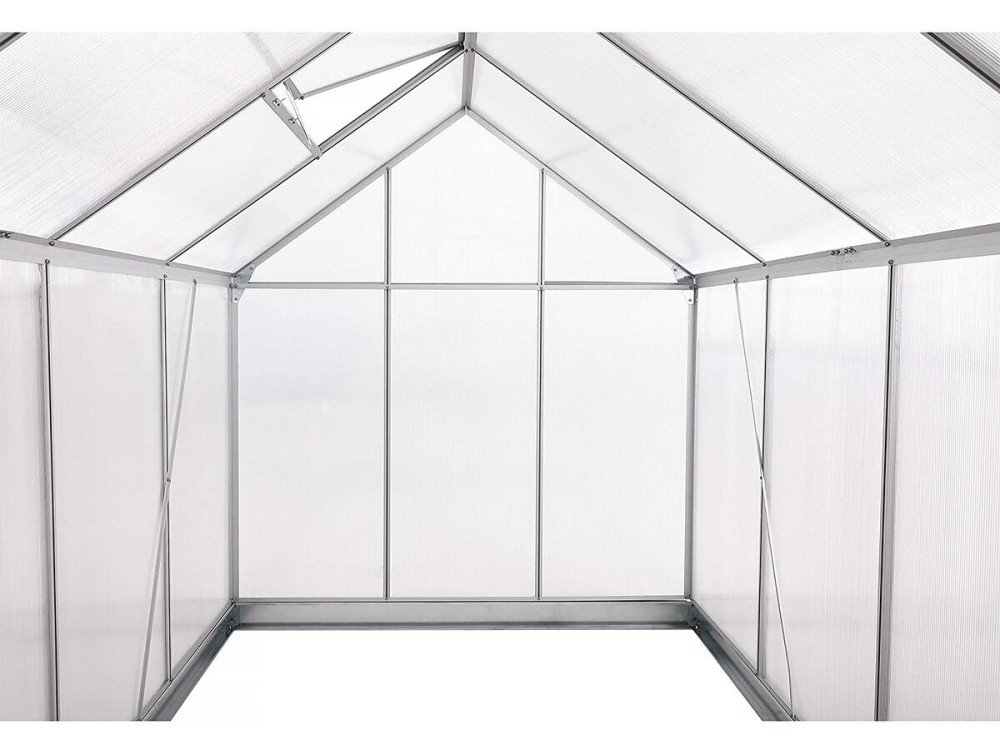 Szklarnia ogrodowa z poliwęglanu 370 x 190 x 195 cm "Basilic" - 7,03 m² - Szary