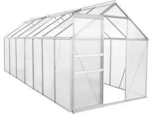 Szklarnia ogrodowa z poliwęglanu 430 x 190 x 195 cm "Basilic" - 8,17 m² - Szary