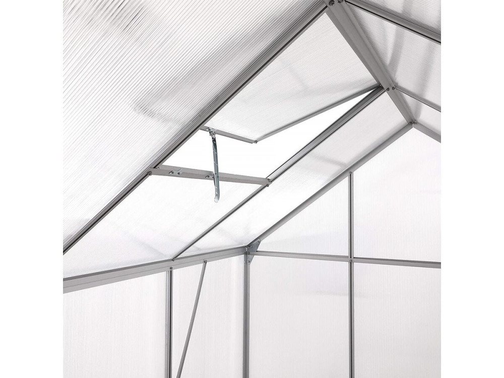 Szklarnia ogrodowa z poliwęglanu 430 x 190 x 195 cm "Basilic" - 8,17 m² - Szary