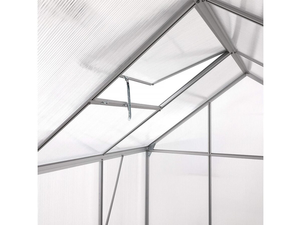 Szklarnia ogrodowa z poliwęglanu 310 x 190 x 195 cm "Basilic" - 5,89 m² - Szary