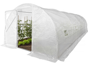 Tunel ogrodowy "Mimosa" z drzwiami, 6 x 3 m, 18 m², 180 g, biały