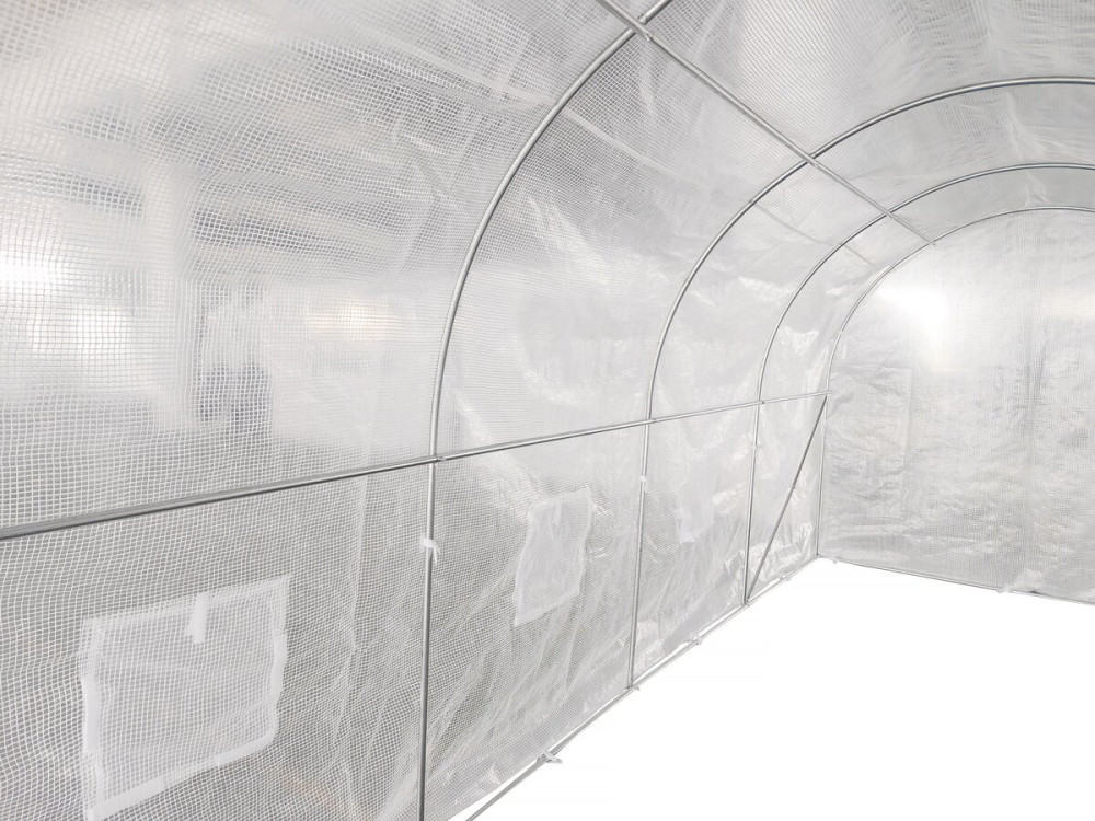 Tunel ogrodowy z drzwiami 4,5 x 2 m "Mimosa" - 9 m² - 180 g - biały
