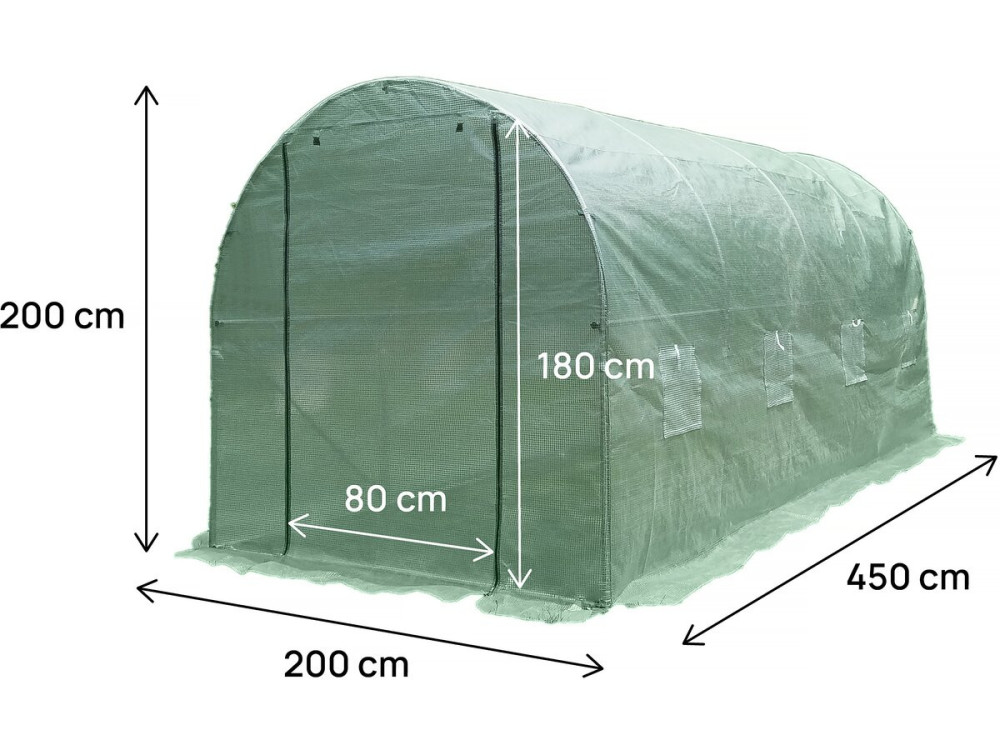 Osłona tunelu ogrodowego "Lys" - 9 m² - 130 g - zielona