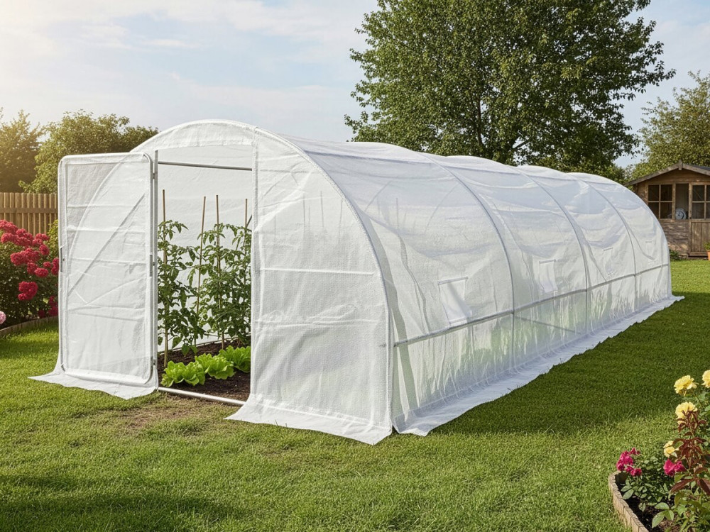 Osłona tunelu ogrodowego "Mimosa" - 18 m² - 180 g - biała