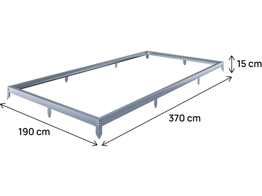 Podstawa ze stali ocynkowanej do szklarni "Basilic" - 7,03 m² - Szara