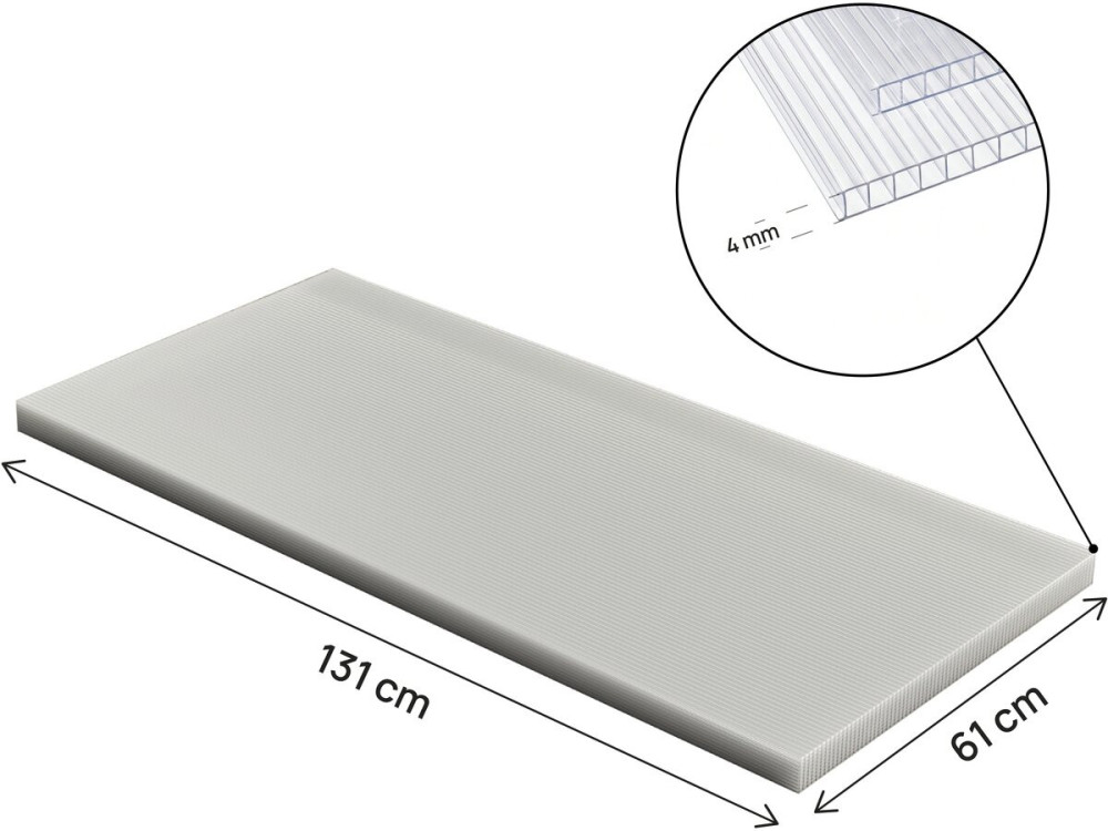 Zestaw 10 paneli z poliwęglanu o grubości 4 mm „Michigan” – 7,9 m²