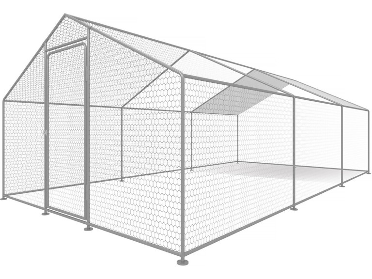 Kojec dla kurcząt 18 m² siatka druciana 6 x 3 x 2 M stal ocynkowana