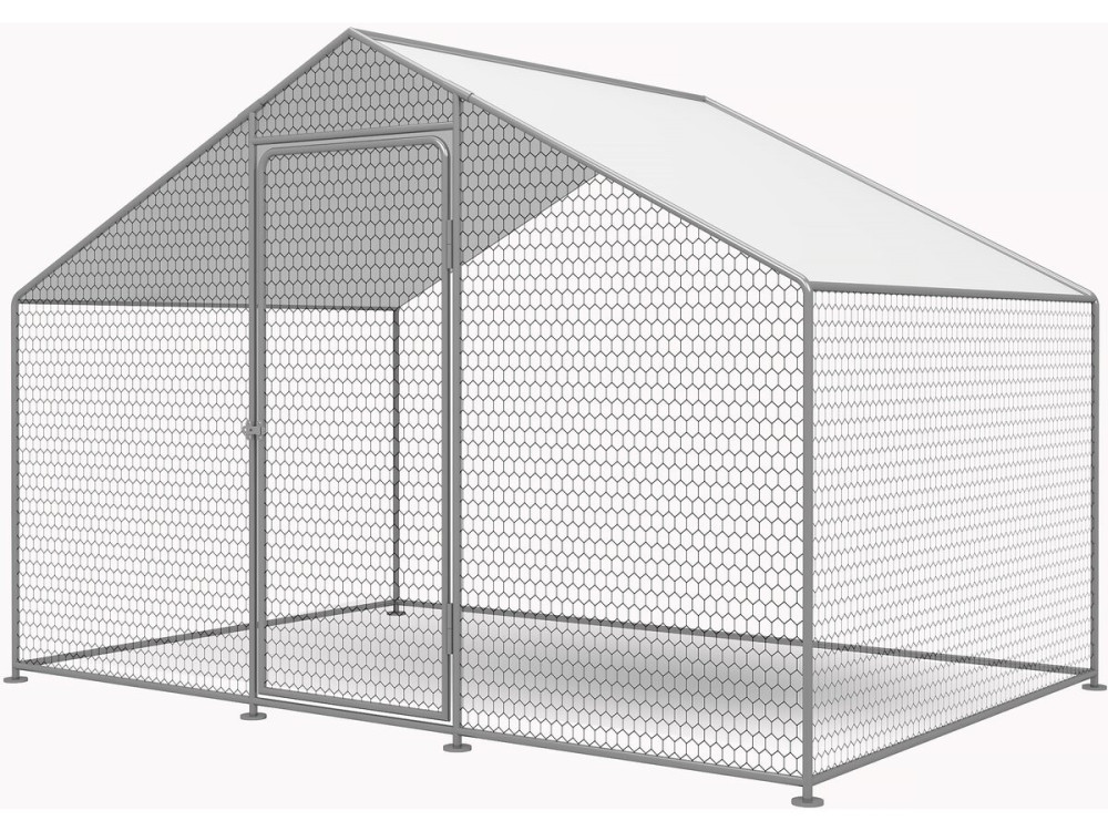 Kurnik o powierzchni 6 m², ocynkowana siatka stalowa 2 x 3 x 2 M