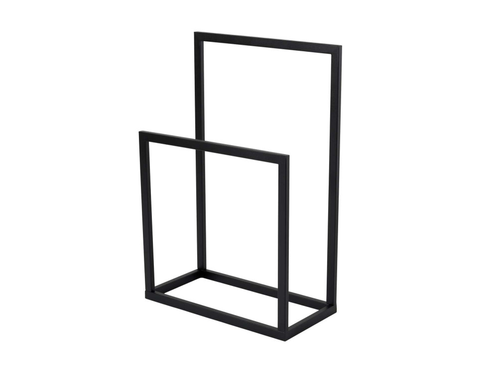 Metalowy wieszak na ręczniki "Gediz" - 25 x 60 x 90 cm - Czarny