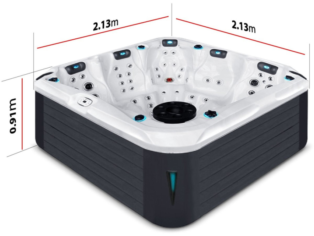Spa " Devotion " - 3 pozycje półleżące + 2 pozycje leżące - 2,13 x 2,13 x 0,91 m