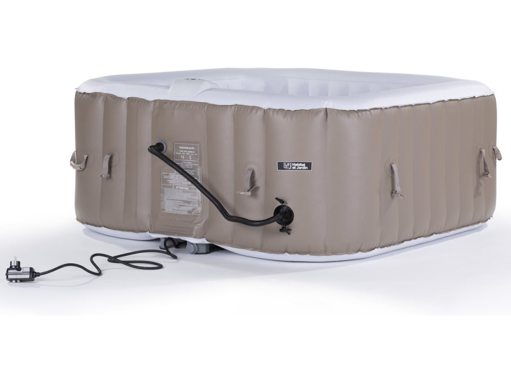 Dmuchane spa "Monac" z PVC - 6 miejsc - Szaro-brązowe/kremowe