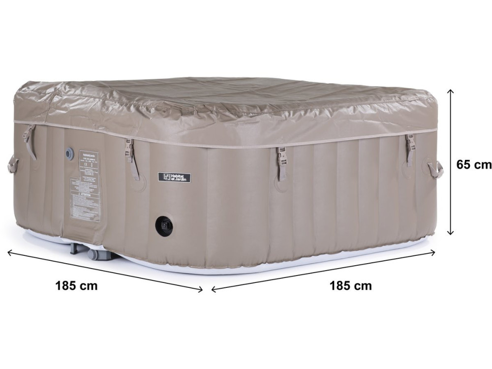 Dmuchane spa "Monac" z PVC - 6 miejsc - Szaro-brązowe/kremowe