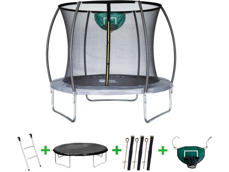 Trampolina z siatką wewnętrzną "jumper" - Ø 4,60 m - Szara