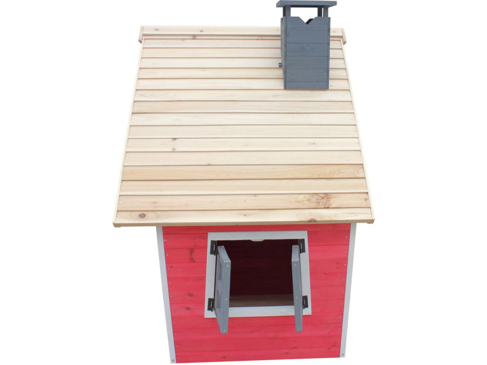 Maisonette "Lilou" - 119,5 x 156 x 102 cm - Czerwony/Szary
