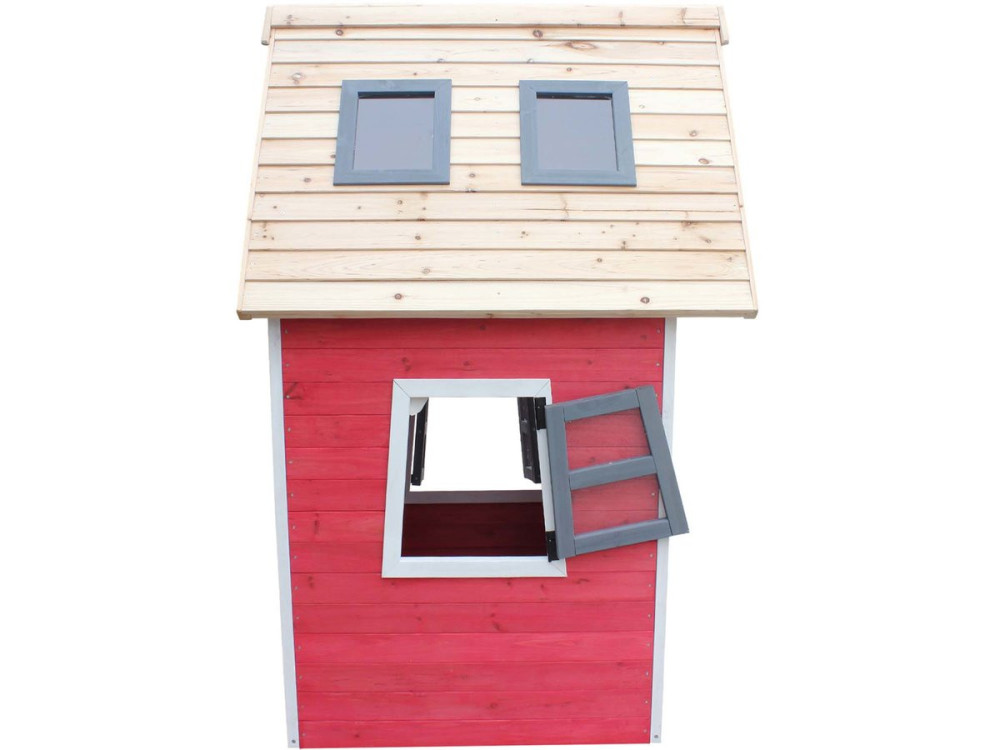 Maisonette "Lilou" - 119,5 x 156 x 102 cm - Czerwony/Szary