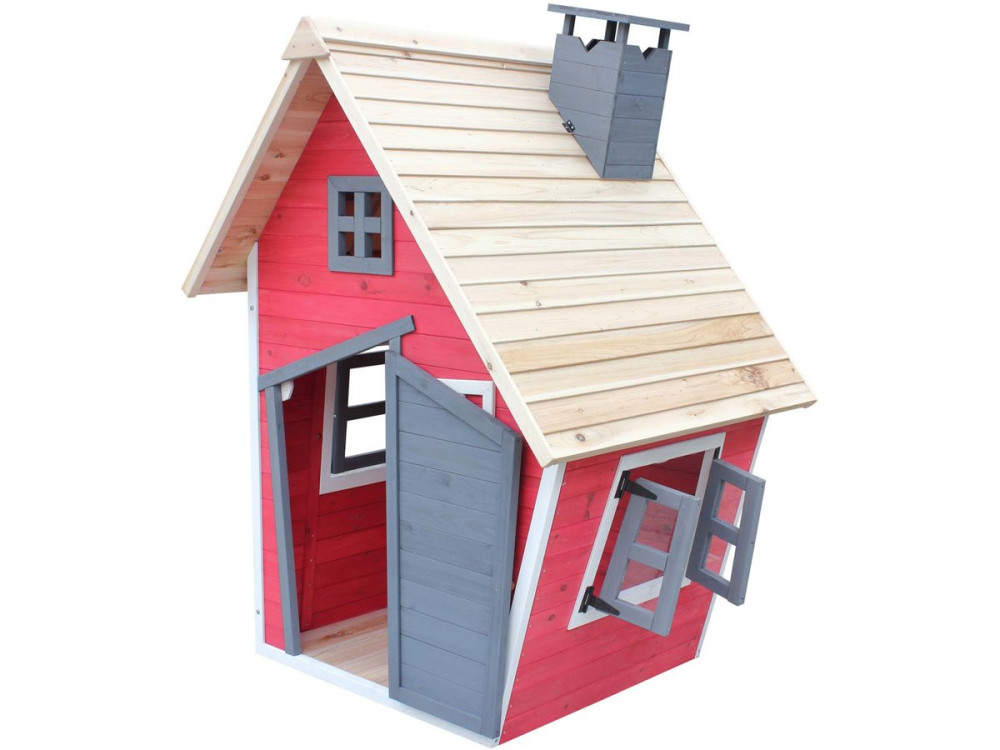 Maisonette "Lilou" - 119,5 x 156 x 102 cm - Czerwony/Szary