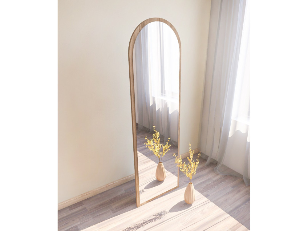 Drewniane lustro "Emma" - 50 x 160 cm - Brązowe
