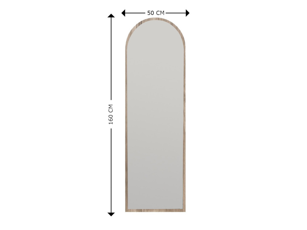Drewniane lustro "Emma" - 50 x 160 cm - Brązowe