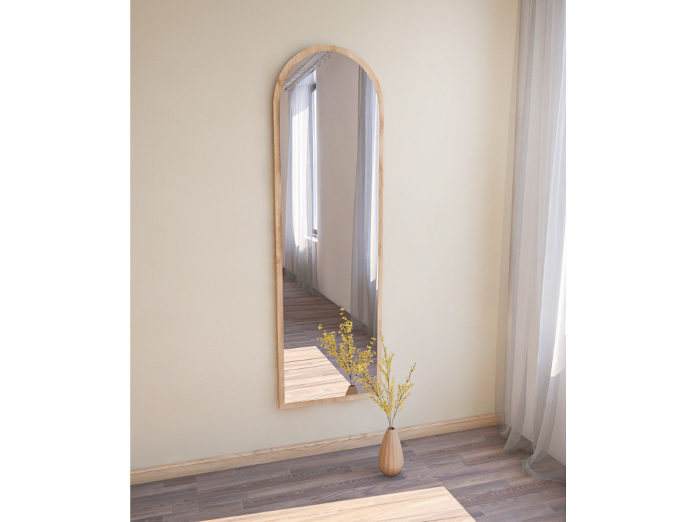 Drewniane lustro "Emma" - 50 x 160 cm - Beżowe