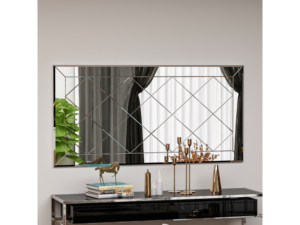 Drewniane lustro "Pauli" - 120 x 60 cm - Biały