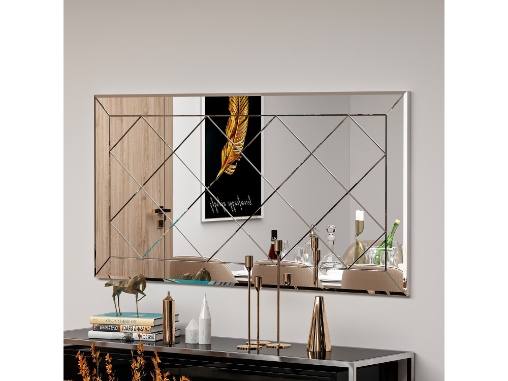 Drewniane lustro "Pauli" - 120 x 60 cm - Biały