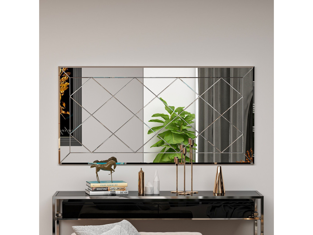 Drewniane lustro "Pauli" - 120 x 60 cm - Biały