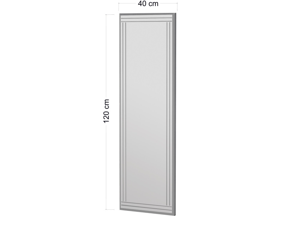 Drewniane lustro "Buhem" - 40 x 120 cm - Białe