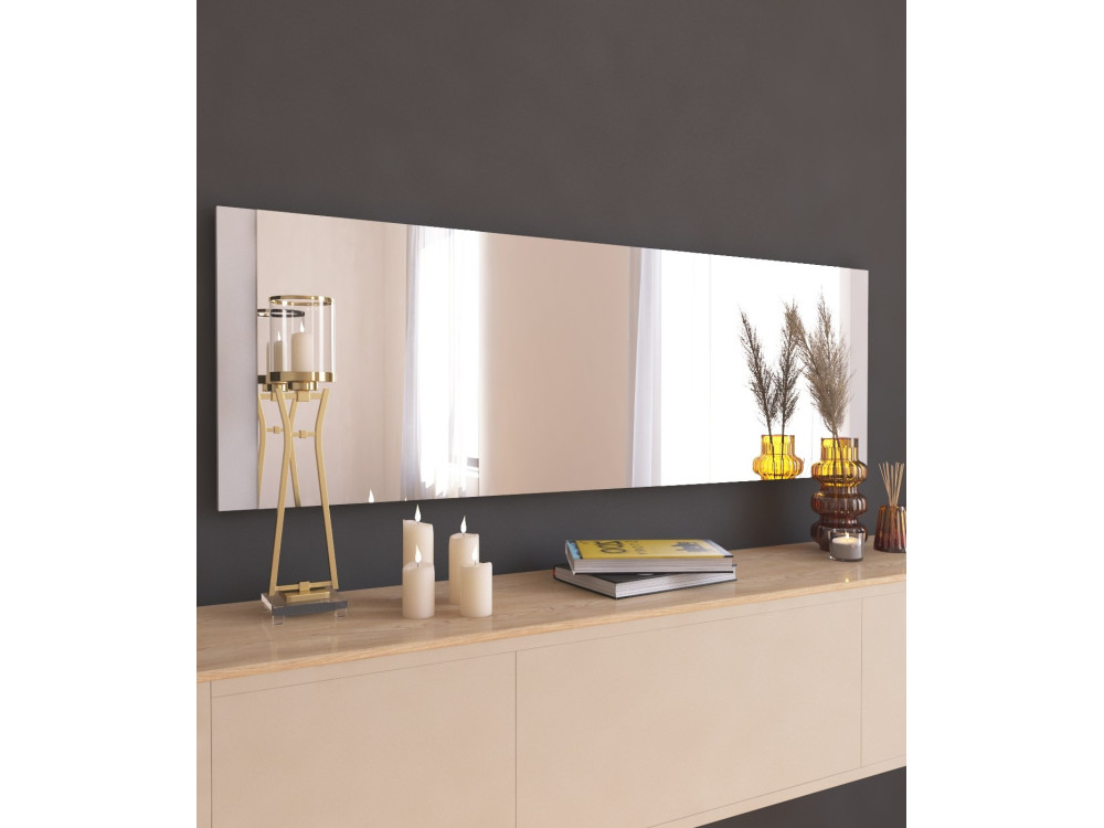 Drewniane lustro "Azus" - 40 x 120 cm - Biały