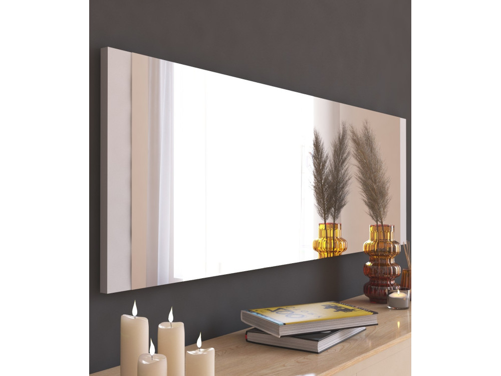 Drewniane lustro "Azus" - 40 x 120 cm - Biały