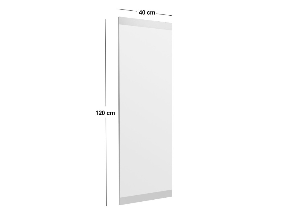 Drewniane lustro "Azus" - 40 x 120 cm - Biały
