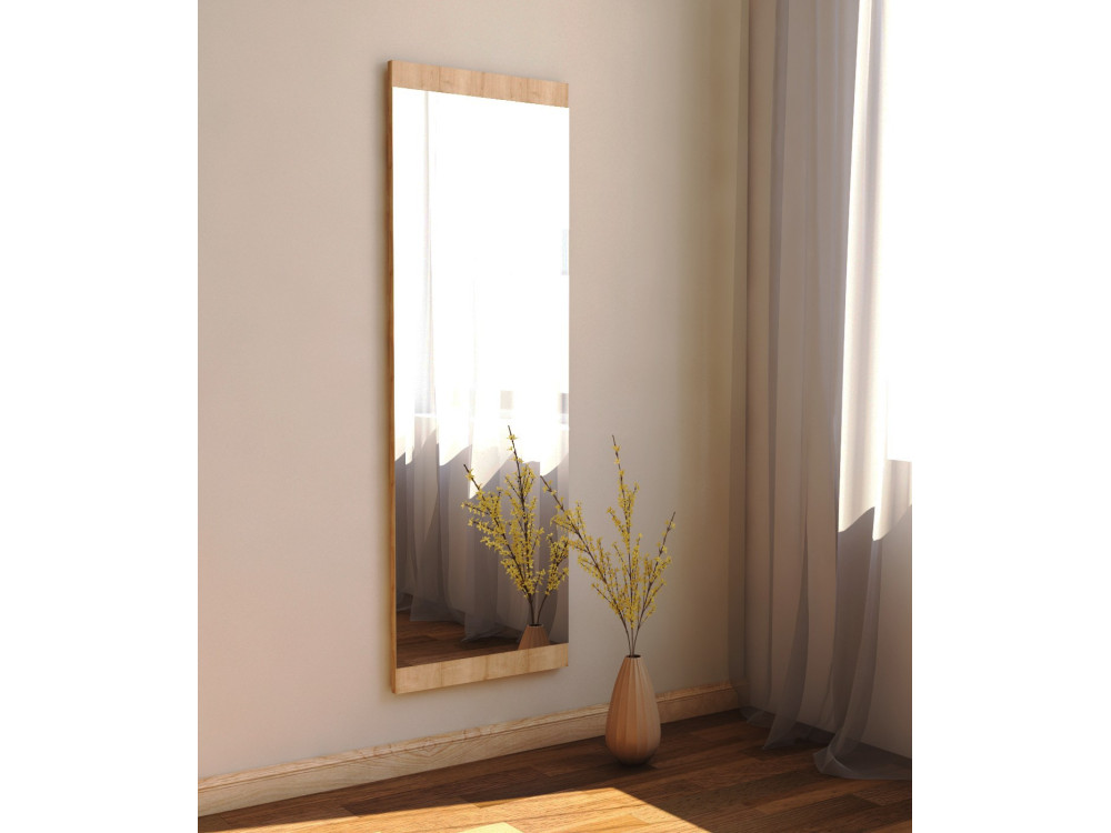 Drewniane lustro "Azus" - 40 x 120 cm - Brązowe