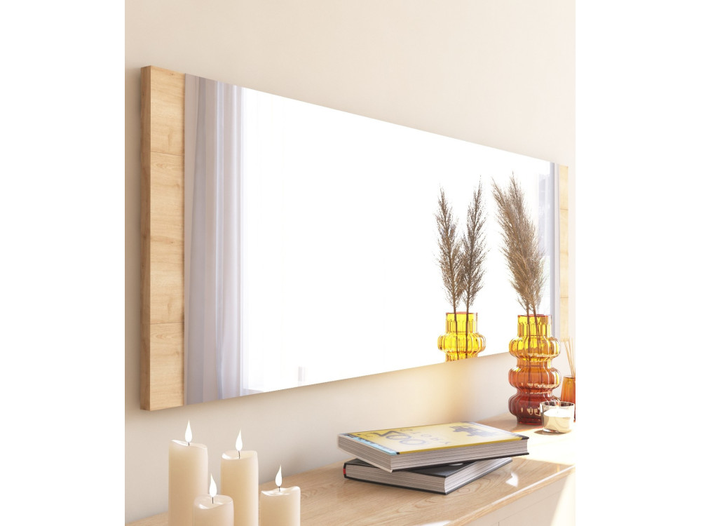 Drewniane lustro "Azus" - 40 x 120 cm - Brązowe