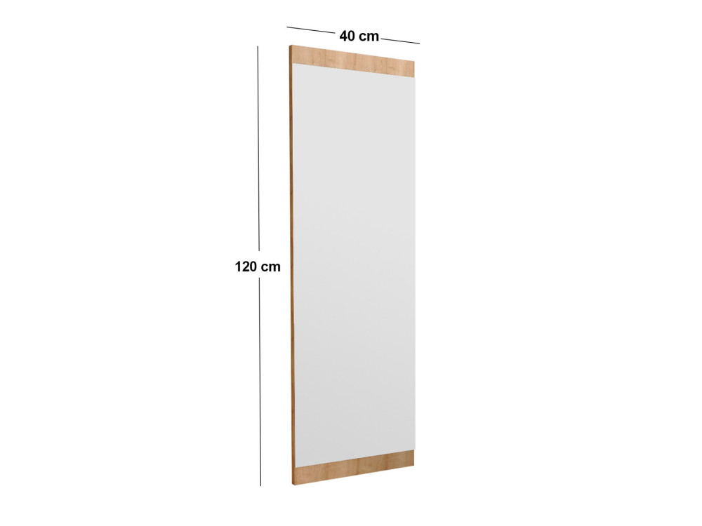 Drewniane lustro "Azus" - 40 x 120 cm - Brązowe