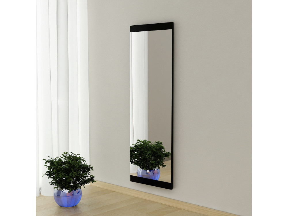 Drewniane lustro "Azus" - 40 x 120 cm - Czarne