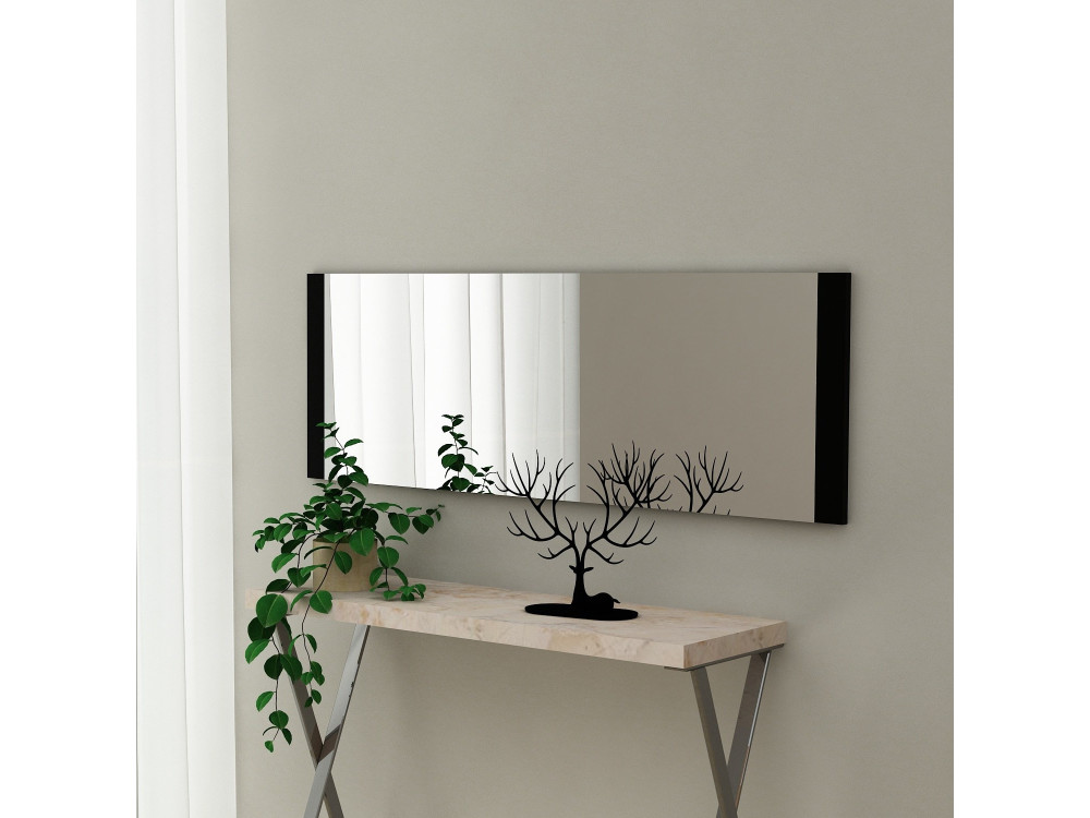 Drewniane lustro "Azus" - 40 x 120 cm - Czarne