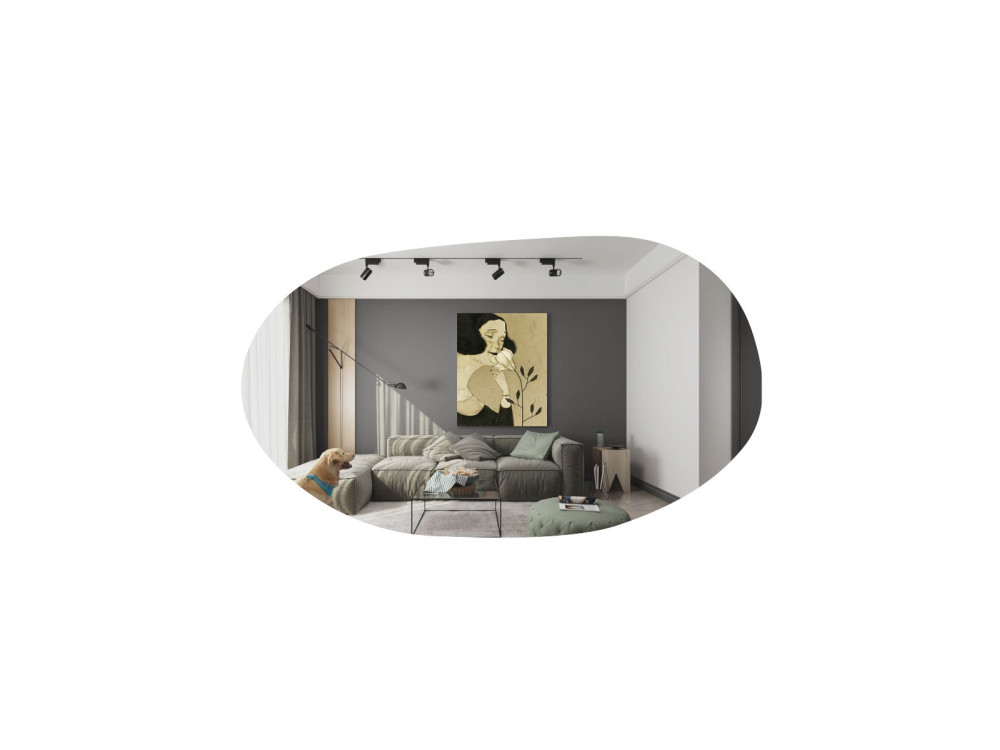 Drewniane lustro "Vanomi" - 52 x 89 cm - Czarne