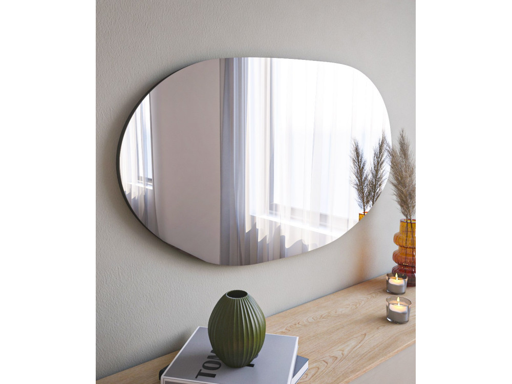 Drewniane lustro "Vanomi" - 52 x 89 cm - Czarne