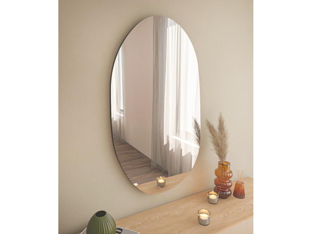 Drewniane lustro "Vanomi" - 52 x 89 cm - Czarne