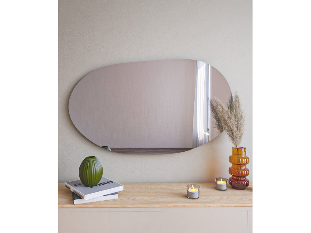 Drewniane lustro "Vanomi" - 52 x 89 cm - Czarne