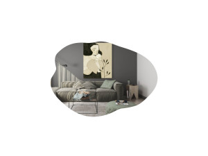 Drewniane lustro "Ohho" - 60 x 85 cm - Czarne
