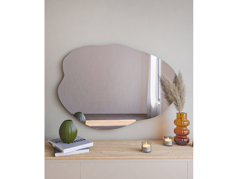 Drewniane lustro "Ohho" - 60 x 85 cm - Czarne