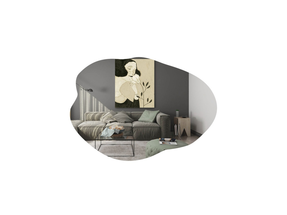 Drewniane lustro "Ohho" - 60 x 85 cm - Czarne