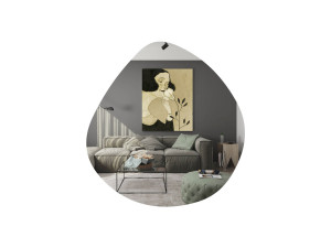 Drewniane lustro "Besso" - 60 x 60 cm - Czarne