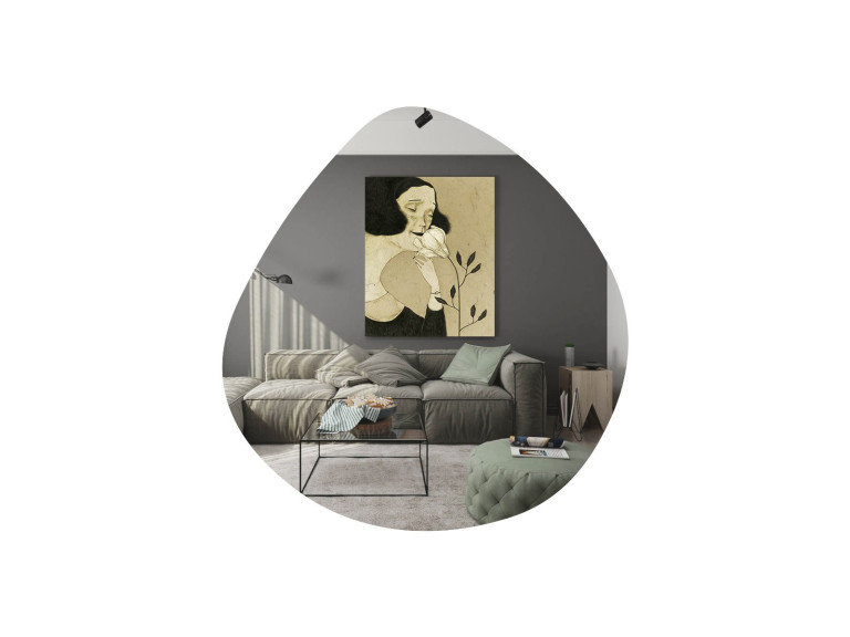 Drewniane lustro "Besso" - 60 x 60 cm - Czarne