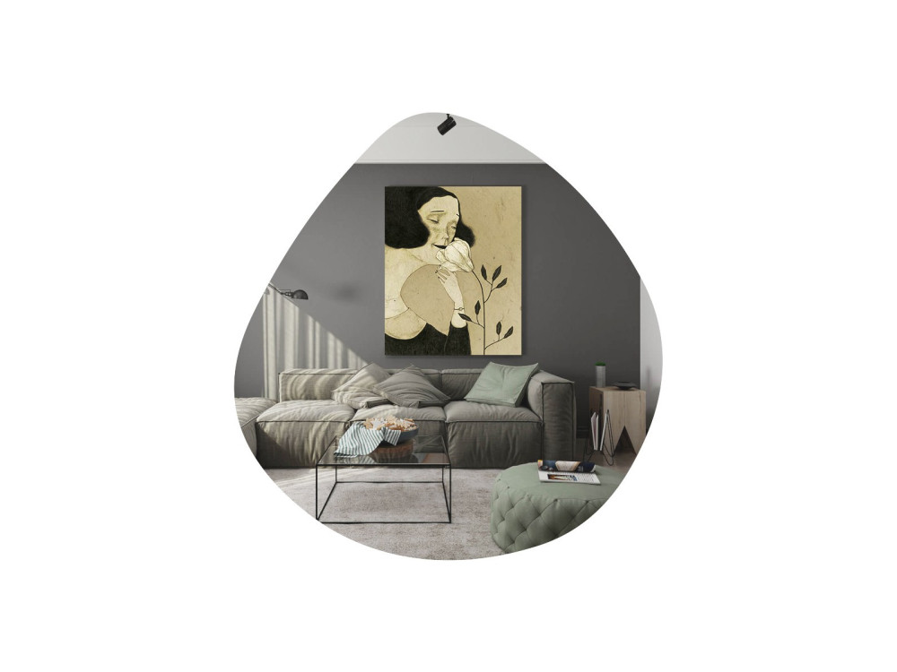 Drewniane lustro "Besso" - 60 x 60 cm - Czarne