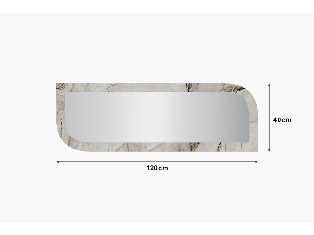 Drewniane lustro "Arni" - 120 x 40 cm - Beżowe