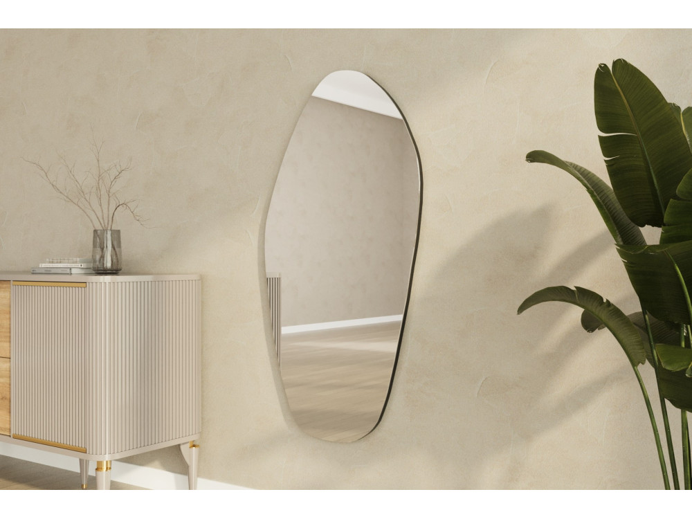 Drewniane lustro "Bella" - 60 x 120 cm - Czarne
