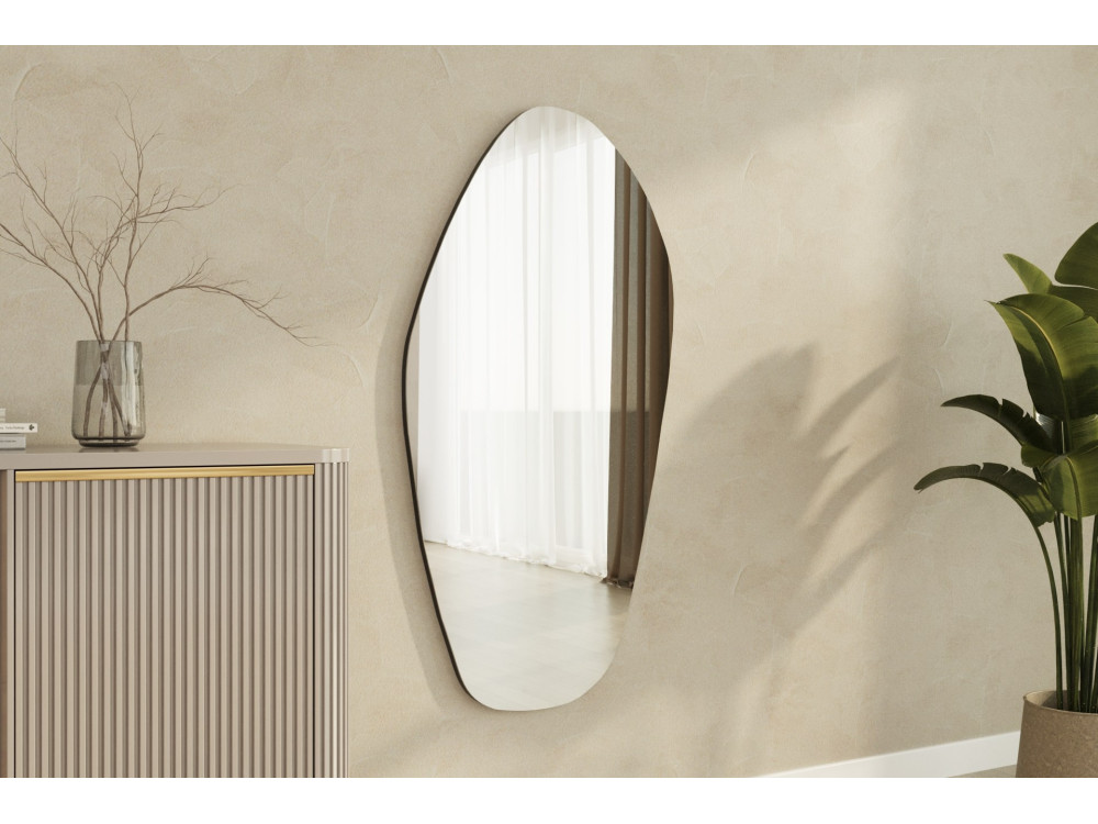 Drewniane lustro "Bella" - 60 x 120 cm - Czarne
