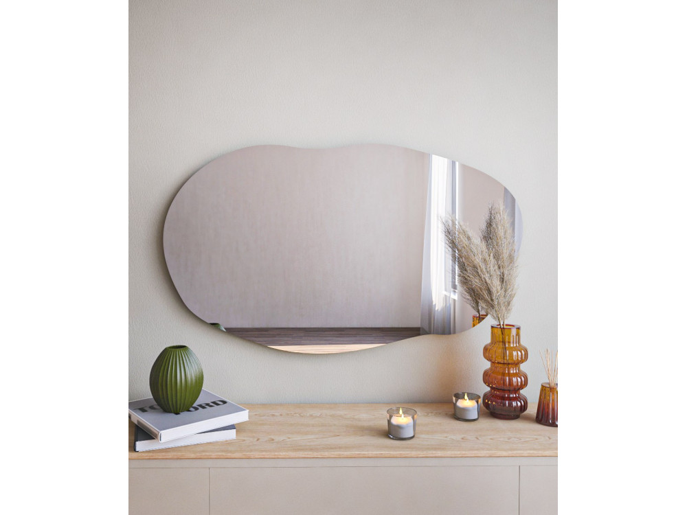 Drewniane lustro "Lossa" - 52 x 89 cm - Czarne
